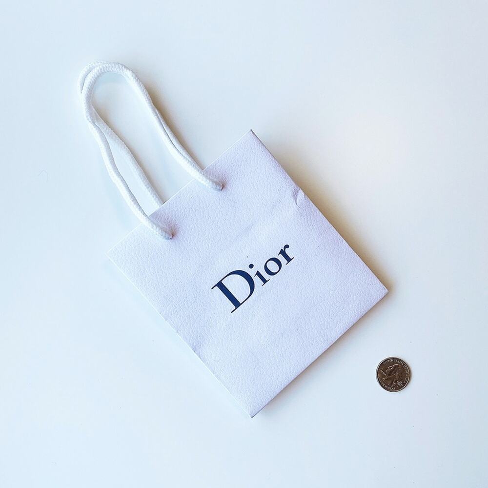 Christian Dior Small White Paper Gift Shopping Bag Mini Luxury Packaging